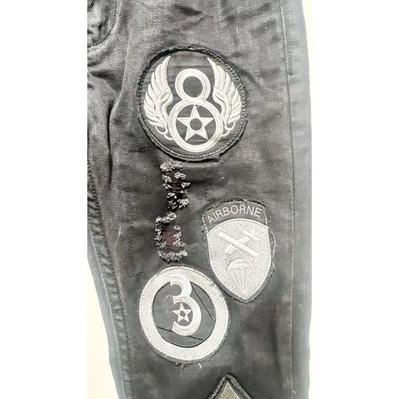 Smith & Graham Hustle Today Boys Youth Army Black Ripple Denim Jeans Size 14 - Picture 6 of 9